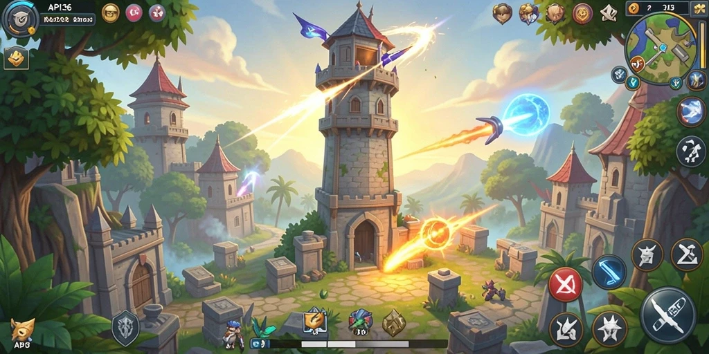 Gambaran gameplay seru dalam Tower Defense API36.