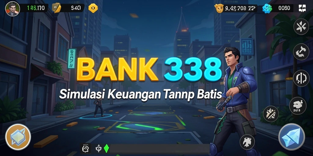 Screenshot utama BANK338 menunjukkan pemain mengelola keuangan dengan cermat.