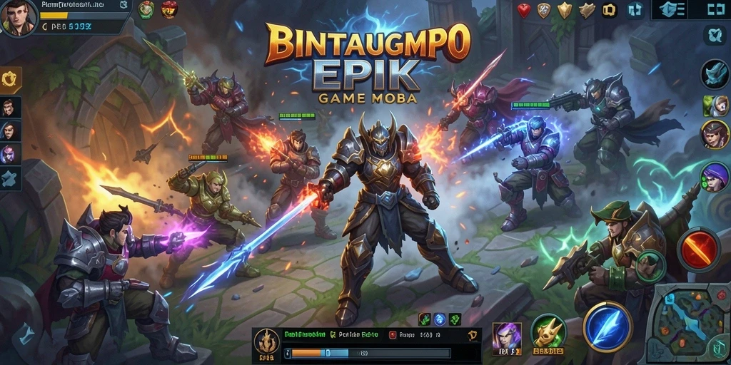 Tampilan permainan BINTANGMPO dengan aksi MOBA yang seru.
