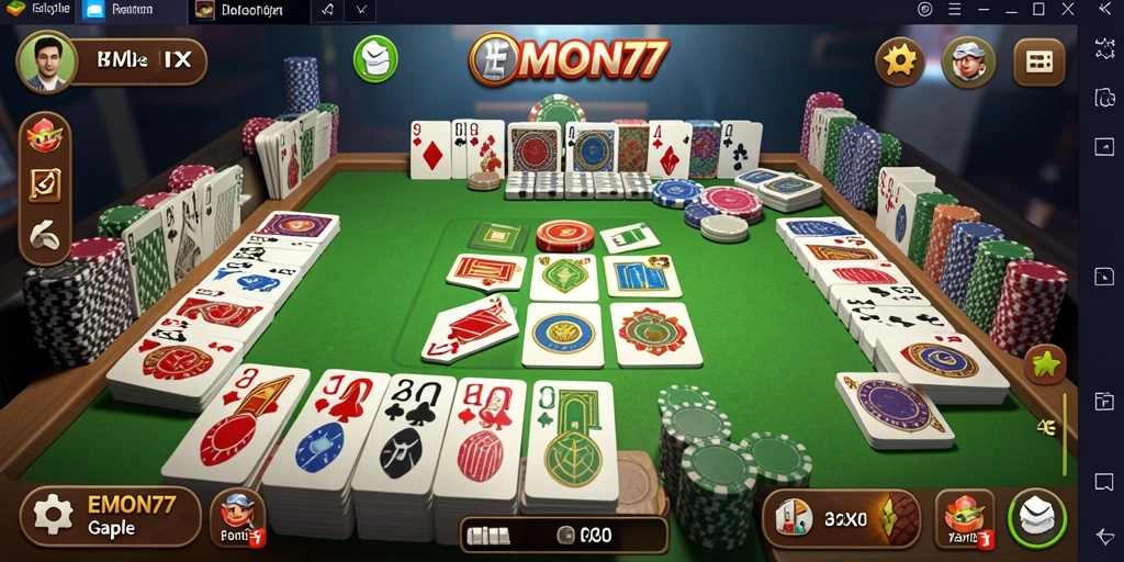 Tampilan gameplay seru dari EMON77 yang menarik perhatian.