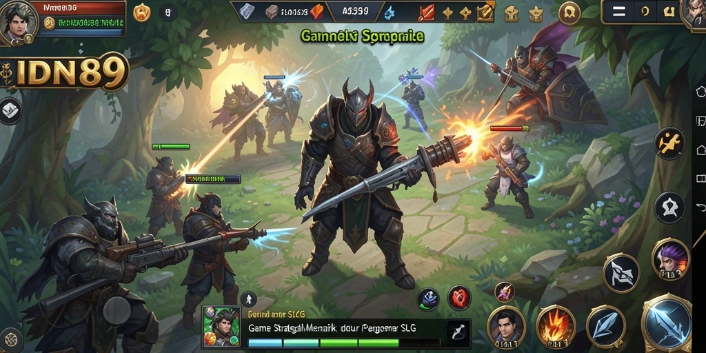 Tangkapan layar menampilkan aksi pertempuran dalam game SLG.
