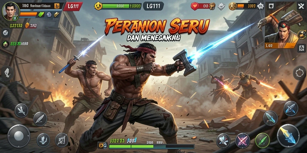 Tampilan gameplay LG111 dengan pertarungan yang intens dan grafik menawan.