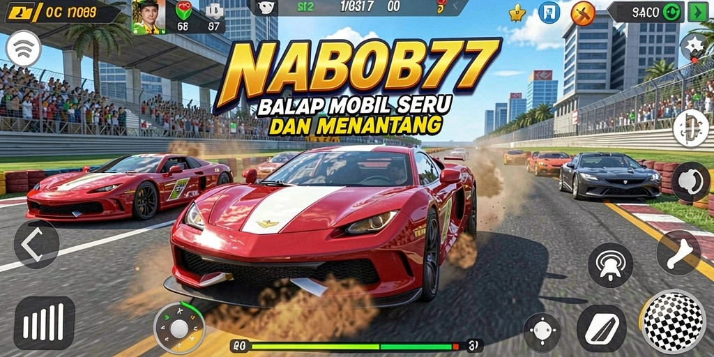 Tampilan gameplay NABOB77 yang mendebarkan dan penuh aksi balap.