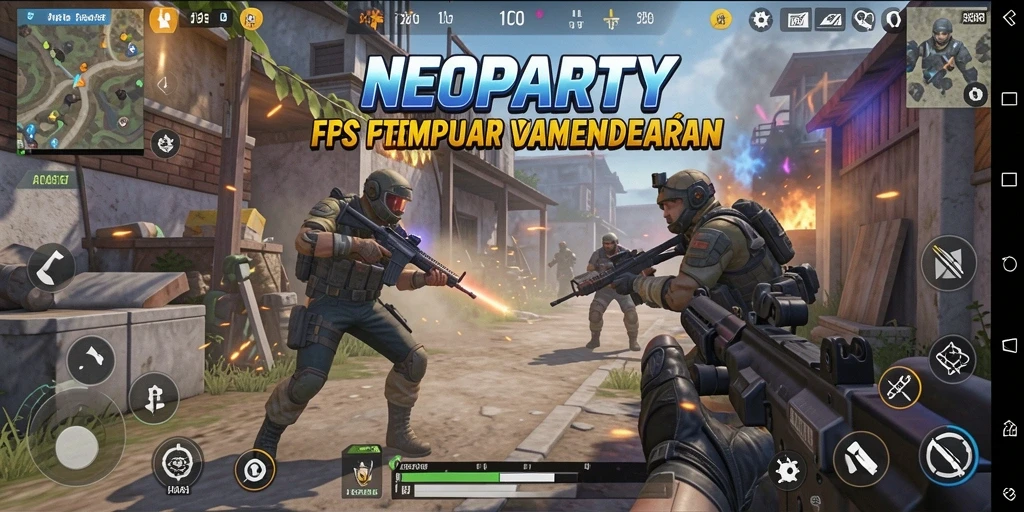 Screenshot gameplay menunjukkan aksi tembak-tembakan yang mendebarkan.
