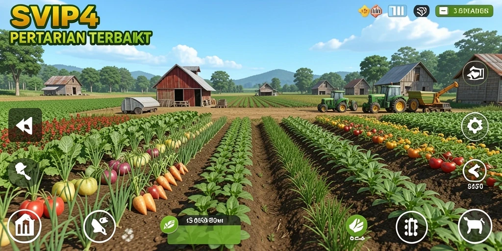 Tampilan gameplay SVIP4 menampilkan aktivitas pertanian yang seru.