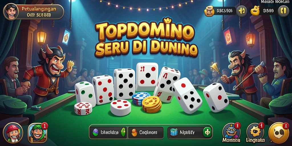 Tampilan gameplay seru di dunia TOPDOMINO yang menantang.