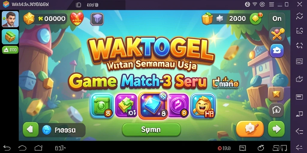 Screenshot gameplay WAKTOGEL, menampilkan pertandingan elemen yang seru.